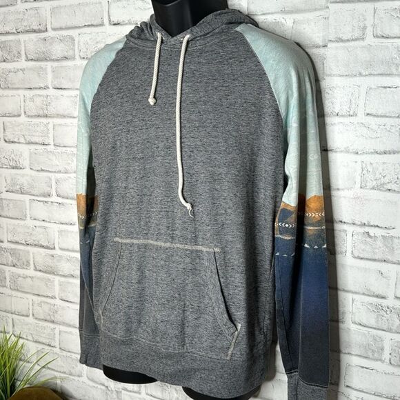 American Eagle Fitted Forest Outdoor Aztec Hoodie Long Sleeve Size Small - Picture 3 of 5